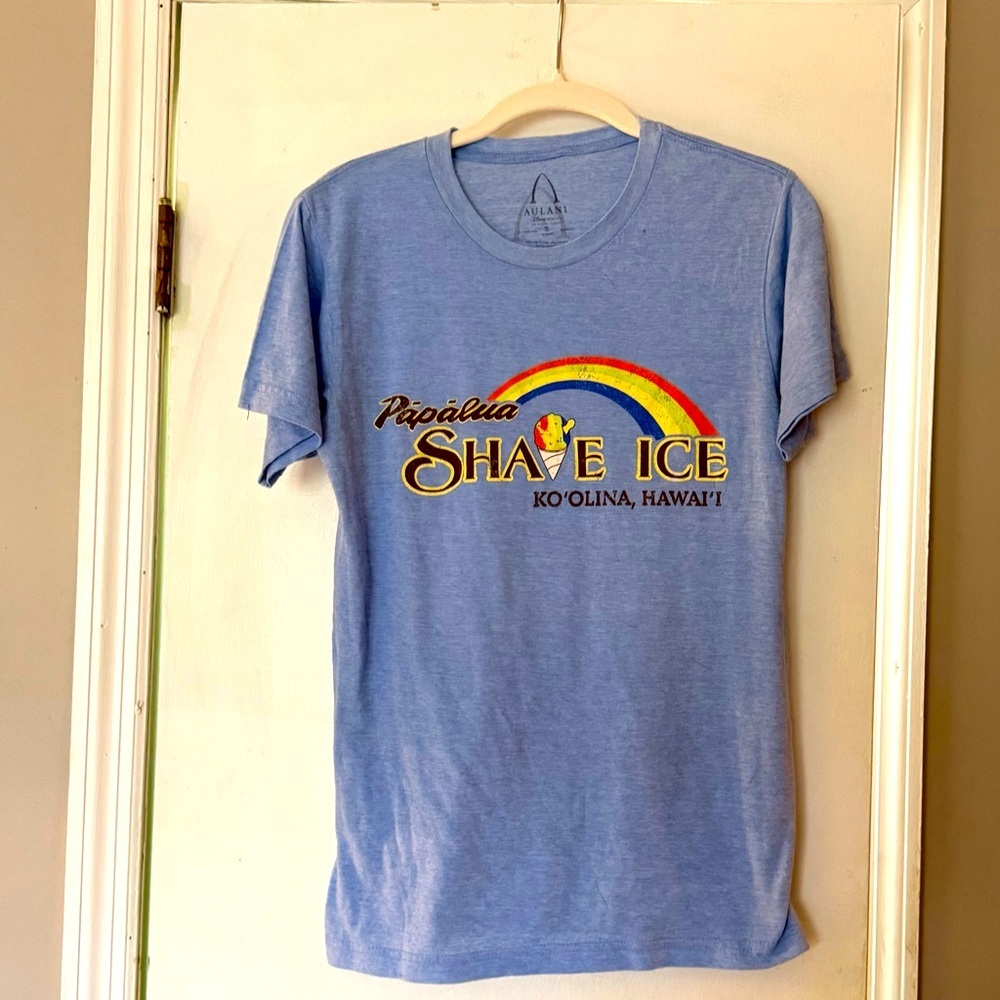 Disney Hawaii Shaved Ice Blue Graphic T-Shirt! EUC